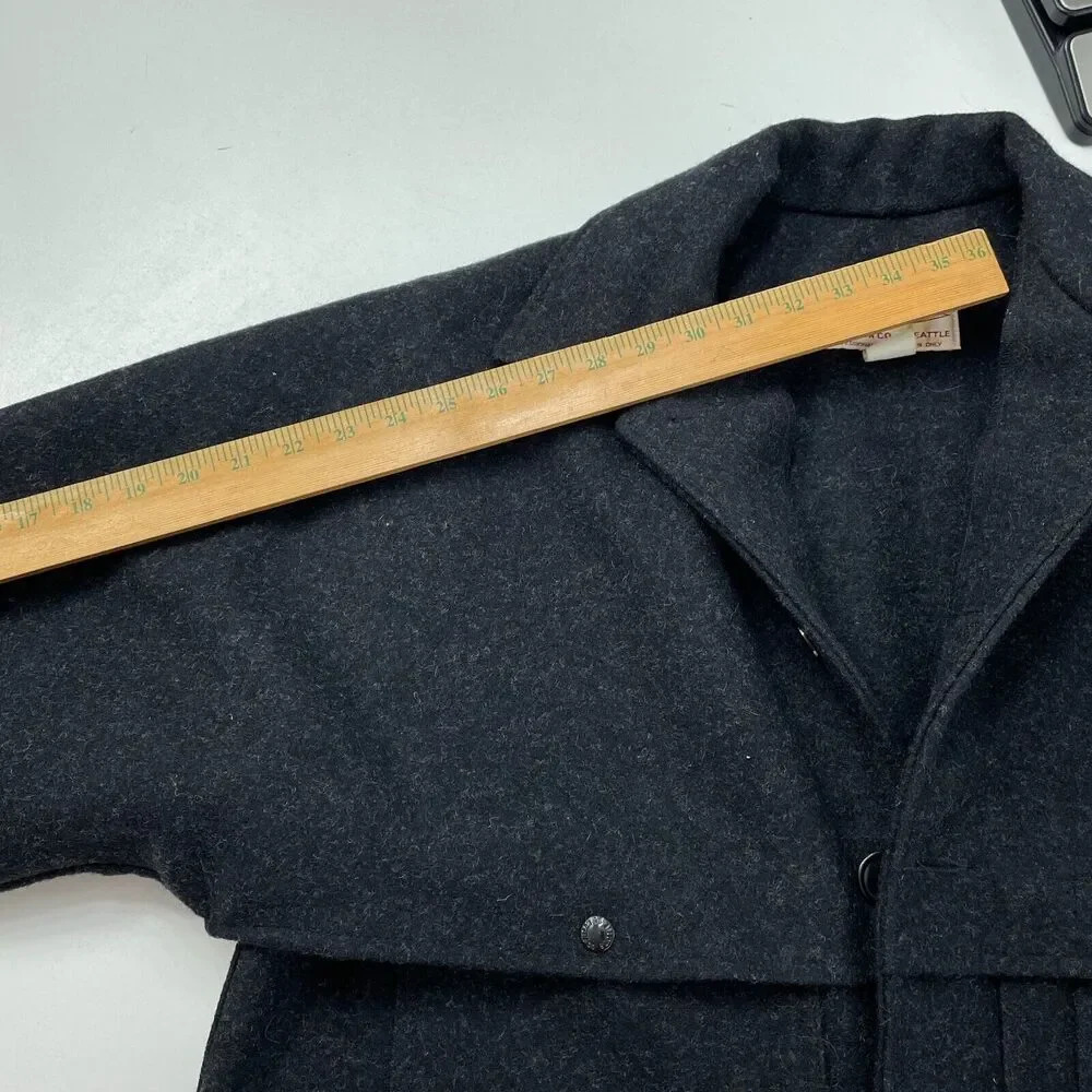 Vintage CC Filson Wool Double Packer Mackinaw Mens 42 Charcoal Excellent c151 - Picture 9 of 10
